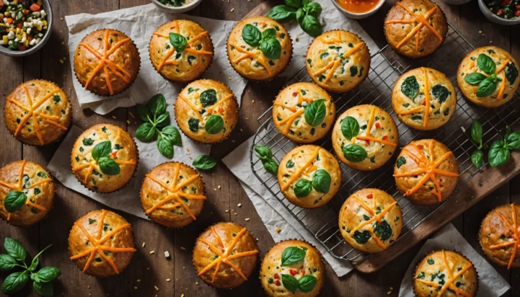 muffin aux légumes et fromage